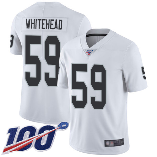 Men Oakland Raiders Limited White Tahir Whitehead Road Jersey NFL Football 59 100th Season Vapor Jersey